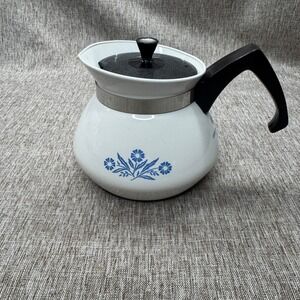 Corning Ware P-103 Blue Cornflower 3 Cup Teapot with Lid Vintage White